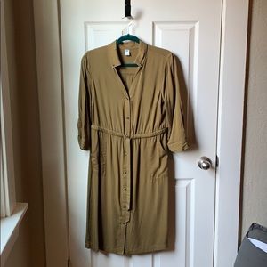 Olive shirt dress